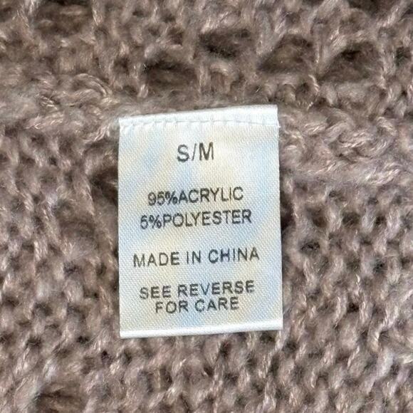 Wish List Chunky Knit Pointelle Cardigan Sweater Women's S/M | Lavender | EUC - Picture 4 of 9